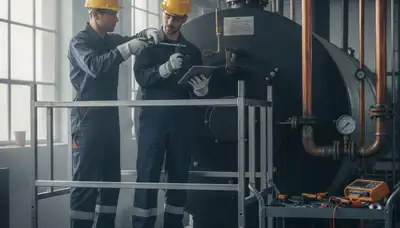 Boiler repair technician servicing a home in Mountain View, CA for fast heating restoration