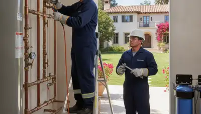 Plumber repairing a leak in Mountain View, CA for residential plumbing service