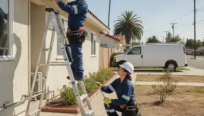 Mountain View, CA plumber repairing a pipe for a plumbing service call