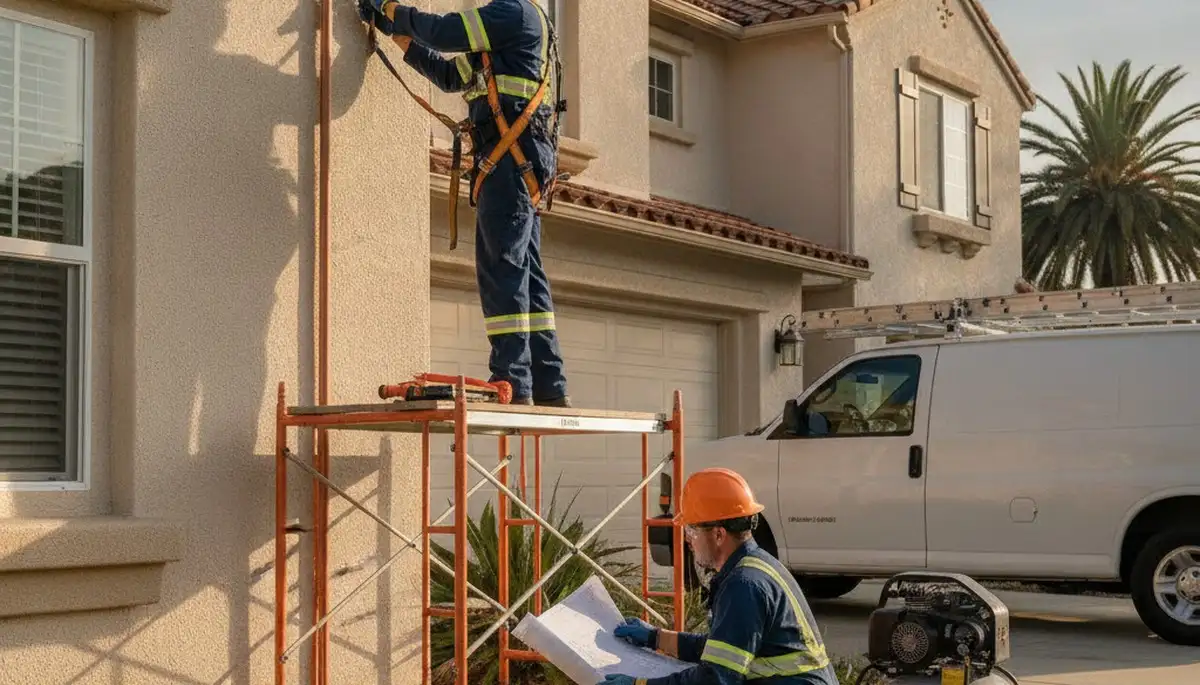 Mountain View, CA plumber repairing a residential pipe for plumbing service