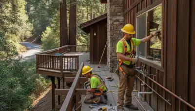Plumber repairing pipes in Mountain View, CA for a local plumbing service