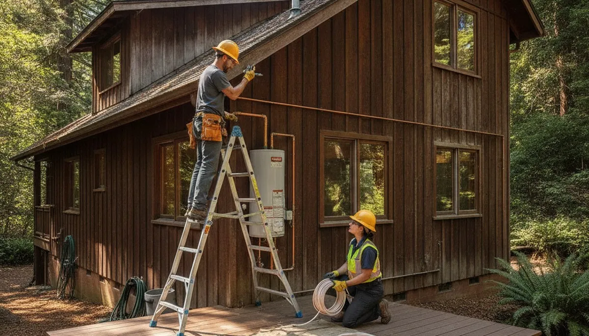 Plumber repairing a pipe in Mountain View, CA for fast residential plumbing service