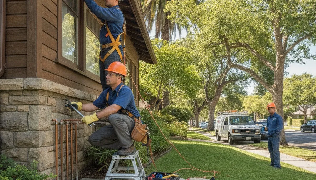 Plumber repairing a leak in Mountain View, CA for plumbing repair services