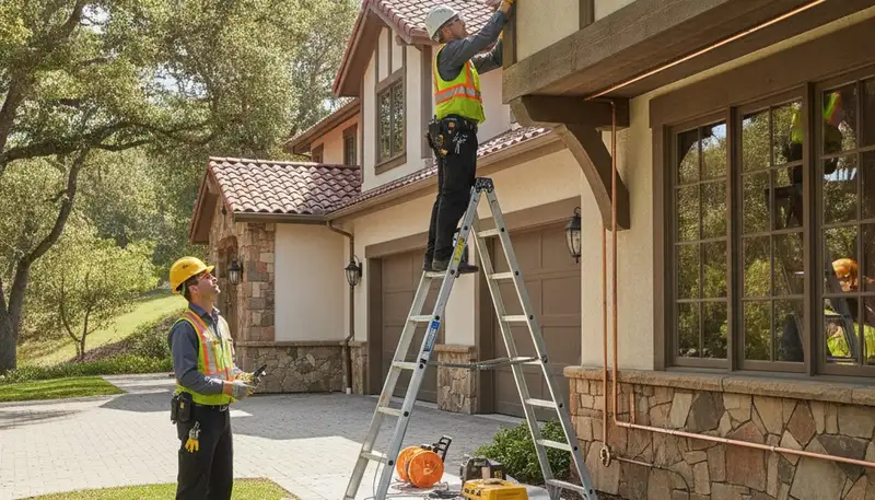 Plumber repairing a pipe in Mountain View, CA for residential plumbing service