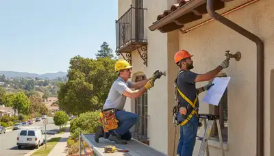 Mountain View, CA plumbing repair technician servicing a residential pipe leak