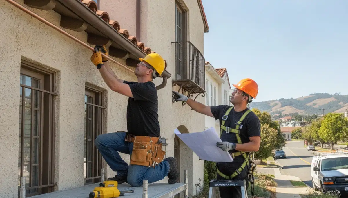 Plumber repairing sink pipe in Mountain View, CA for plumbing repair service