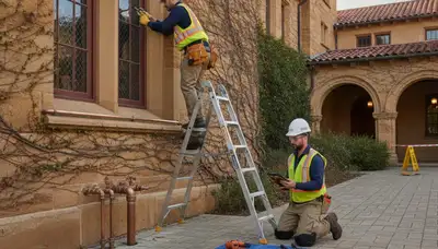 Plumber repairing pipe in Mountain View, CA for residential plumbing service