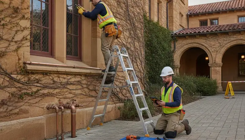 Plumber repairing pipe in Mountain View, CA for residential plumbing service