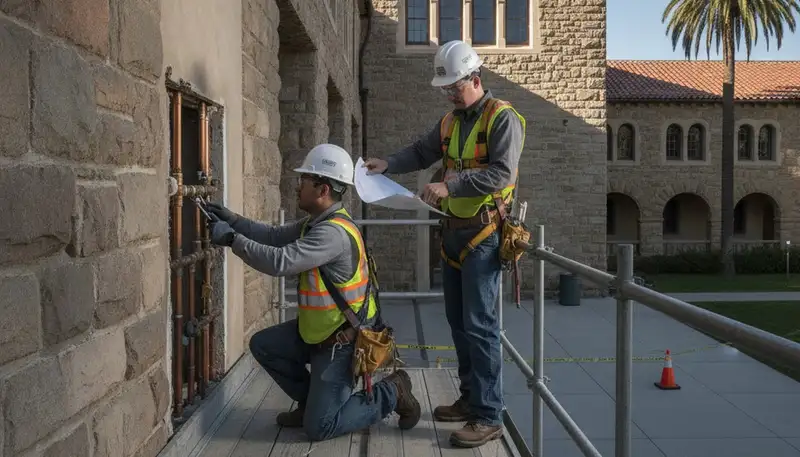Plumber repairing pipes in Mountain View, CA for local plumbing service