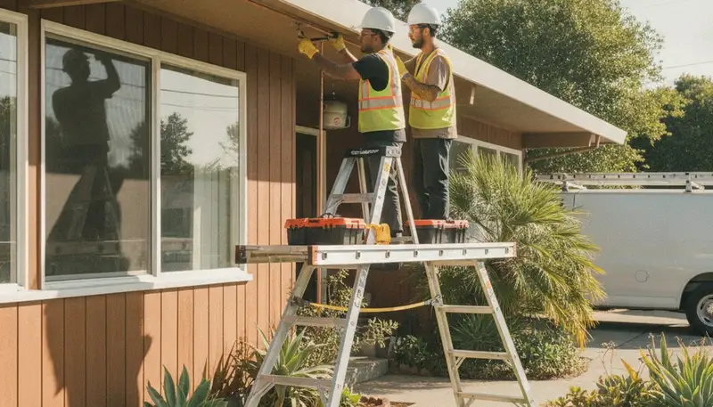 Mountain View, CA plumber repairing a residential pipe for a plumbing service call