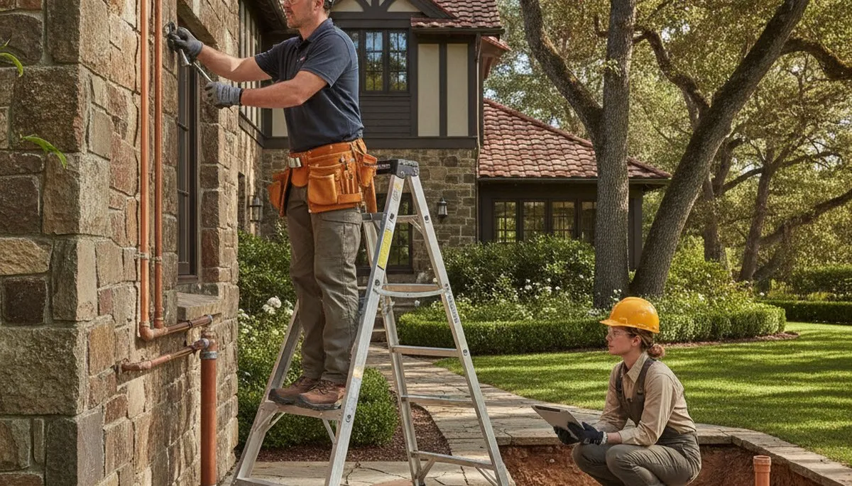 Plumber repairing a pipe in Mountain View, CA for a plumbing repair service