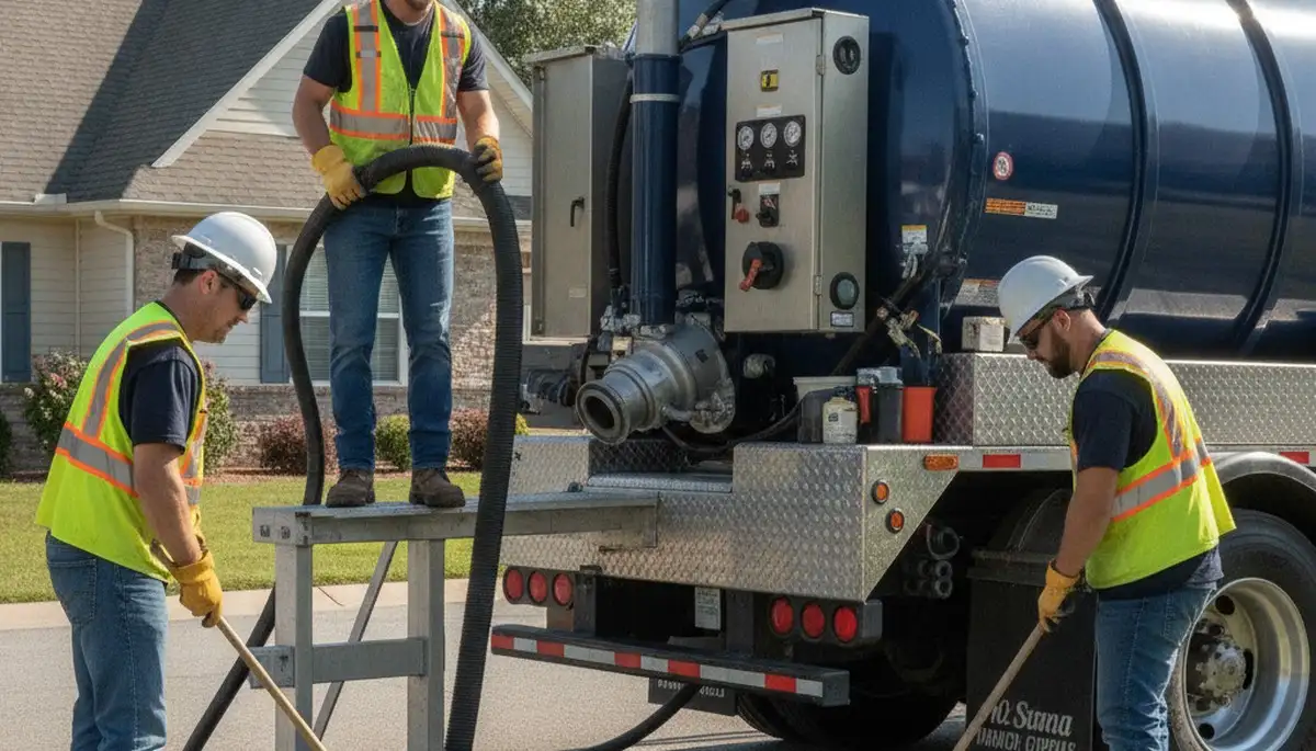 Septic pumping service truck for Mountain View, CA homes by On Call Plumbers