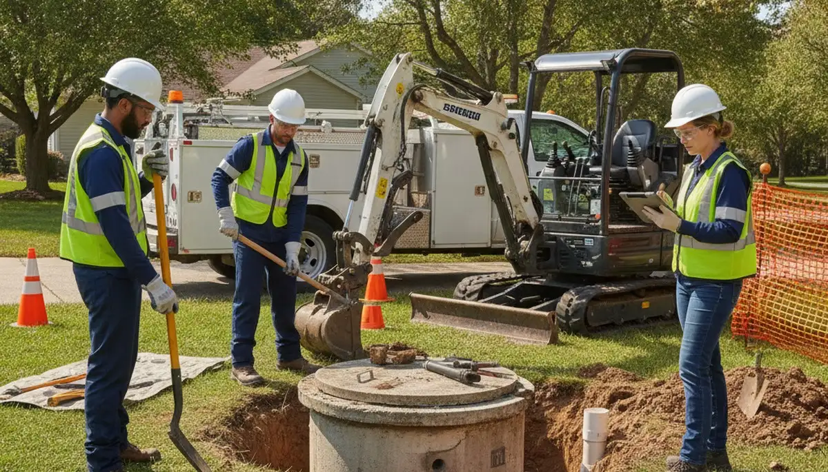 Septic repair plumber in Mountain View, CA servicing home sewer system lines