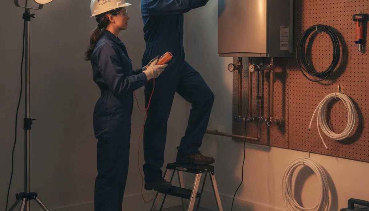 Tankless water heater installation in Mountain View, CA by On Call Plumbers